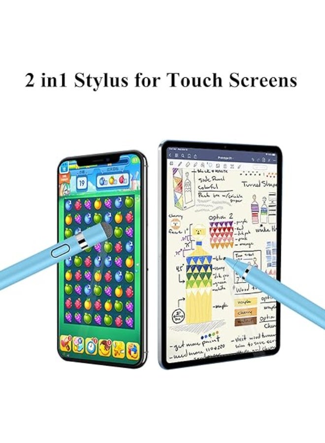 أكاليكس قلم لمس نشط لأجهزة آيفون وآيباد وأندرويد – قلم رقمي عالمي للأجهزة اللوحية والهواتف الذكية ذات الشاشات اللمسية – رأس دقيق، قابل لإعادة الشحن – أزرق - Image 3